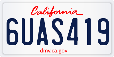 CA license plate 6UAS419