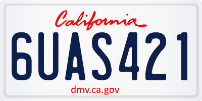 CA license plate 6UAS421