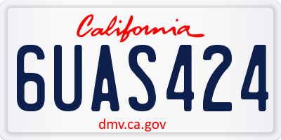 CA license plate 6UAS424