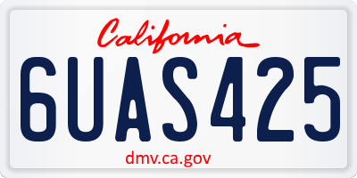CA license plate 6UAS425