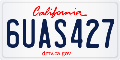 CA license plate 6UAS427