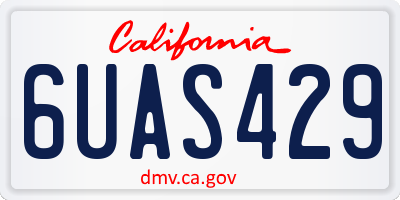 CA license plate 6UAS429