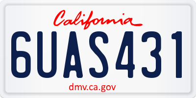 CA license plate 6UAS431