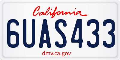CA license plate 6UAS433