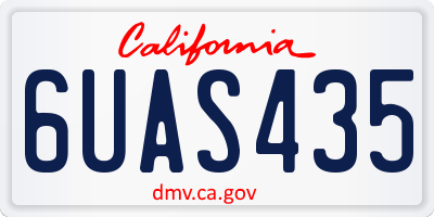CA license plate 6UAS435