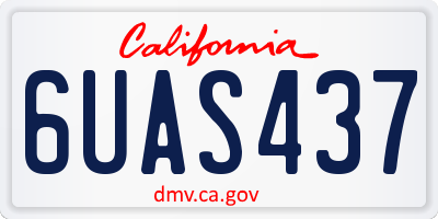 CA license plate 6UAS437