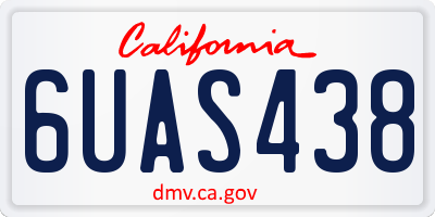 CA license plate 6UAS438