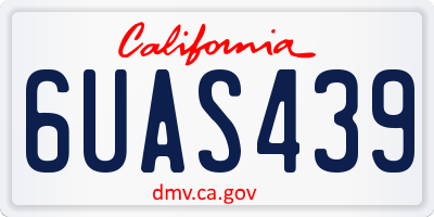 CA license plate 6UAS439