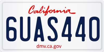 CA license plate 6UAS440