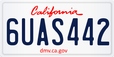 CA license plate 6UAS442