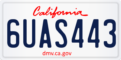 CA license plate 6UAS443