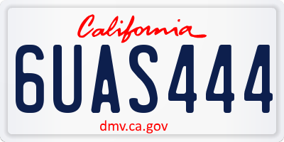 CA license plate 6UAS444
