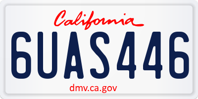 CA license plate 6UAS446