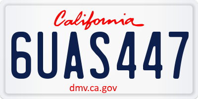 CA license plate 6UAS447