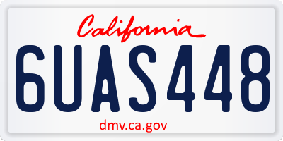 CA license plate 6UAS448