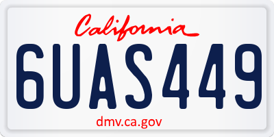 CA license plate 6UAS449