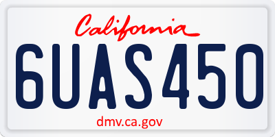 CA license plate 6UAS450