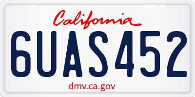 CA license plate 6UAS452