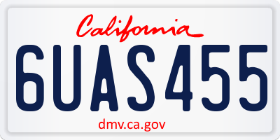 CA license plate 6UAS455