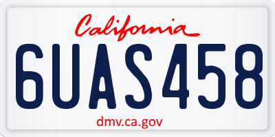 CA license plate 6UAS458