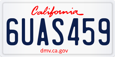 CA license plate 6UAS459