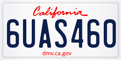 CA license plate 6UAS460
