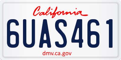 CA license plate 6UAS461