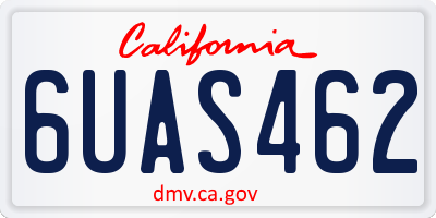 CA license plate 6UAS462