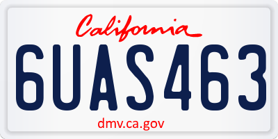 CA license plate 6UAS463
