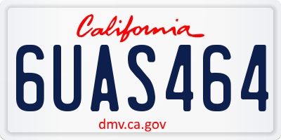 CA license plate 6UAS464