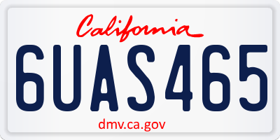 CA license plate 6UAS465