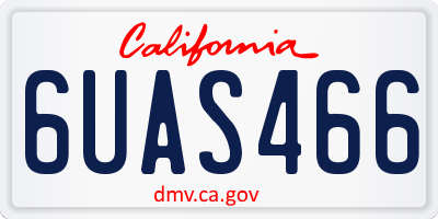 CA license plate 6UAS466