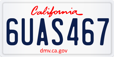 CA license plate 6UAS467