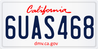 CA license plate 6UAS468