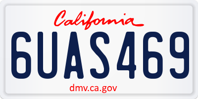 CA license plate 6UAS469