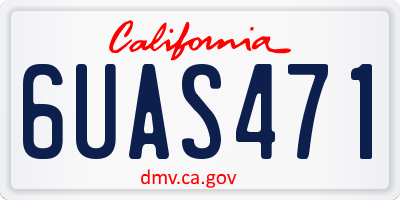 CA license plate 6UAS471