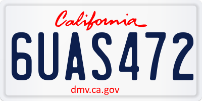 CA license plate 6UAS472