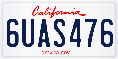 CA license plate 6UAS476