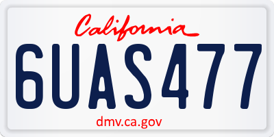 CA license plate 6UAS477