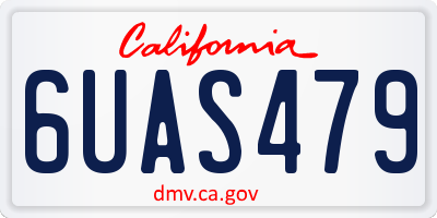 CA license plate 6UAS479