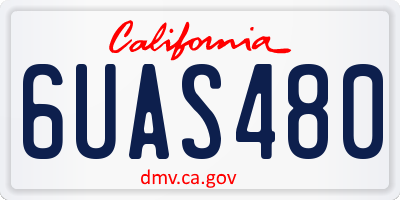 CA license plate 6UAS480
