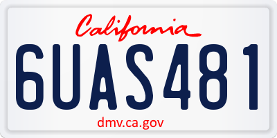CA license plate 6UAS481