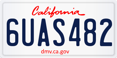 CA license plate 6UAS482
