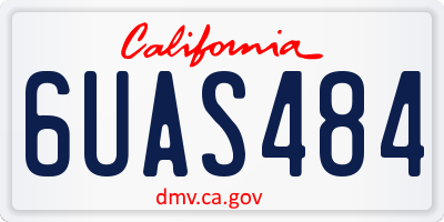 CA license plate 6UAS484