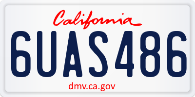 CA license plate 6UAS486