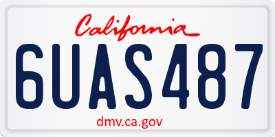 CA license plate 6UAS487