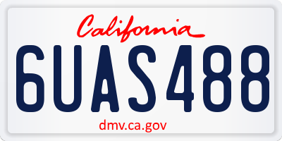 CA license plate 6UAS488