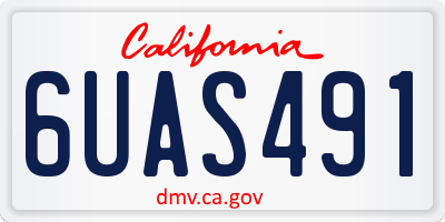 CA license plate 6UAS491