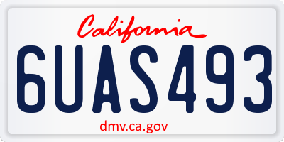 CA license plate 6UAS493