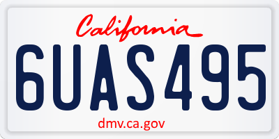 CA license plate 6UAS495